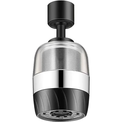 Robinet de Cuisine en Acier Inoxydable à 3 Modes Rotation à 360° Bec Mousseur Filtration en Profondeur Double Couche Robinet pour Lavabo de Cuisine noir