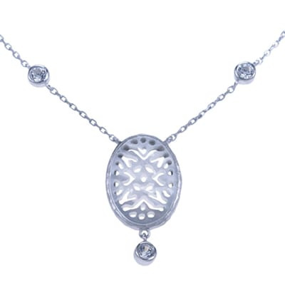 Zilveren kleine choker schelp(2975)