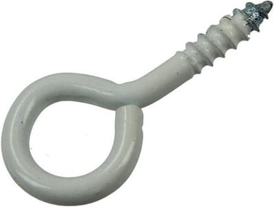 Schroefoog 3,5 x 20 mm. wit. 5 stuks Waslijn-Ogen. Sam.