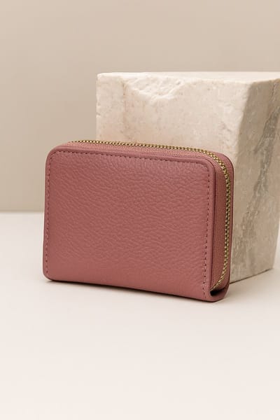 Lundholm Portemonnee Dames Ritsportemonnee Roze - Kleine Dames Pasjeshouder Compact 18 Pasjes - vrouwen cadeautjes Cadeau - Scandinavisch Design