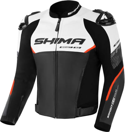 SHIMA Bandit 2.0 Perforated Wit Zwart Rood Leren Motorjas - Jas