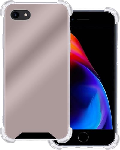 Hoesje Geschikt voor Apple iPhone 7 - Sterk & Shockproof - Siliconen Case - Back Cover - Telefoon Hoes Shock Proof - Rosé goud