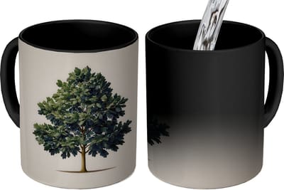 Magische Mok - Foto op Warmte Mokken - Koffiemok - Eikenboom - Schaduw - Egaal - Magic Mok - Beker - 350 ML - Theemok