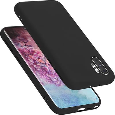 Cadorabo Hoesje geschikt voor Samsung Galaxy NOTE 10 PLUS in LIQUID ZWART - Beschermhoes gemaakt van flexibel TPU silicone Case Cover