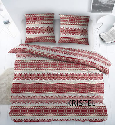 Sleepnight Dekbedovertrek Katoen Kristel - Bordeaux - 240 x 200/220 cm + 2 kussenslopen - [Bordeaux]