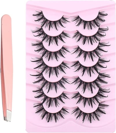 Natuurlijke 3D Kat Oogwimpers - 7 Paar Zachte, Fluffy Valse Wimpers met Pincet en 5D Sleevs voor Perfecte Oogmake-up