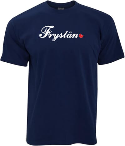 T- shirt navy met opdruk Fryslân maat S van Shirtmakelaar