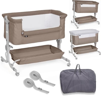 Verstelbare Co-Sleeper Babywieg met Meerdere Hoogtes en Refluxstand | Inclusief Matras en Muskietennet