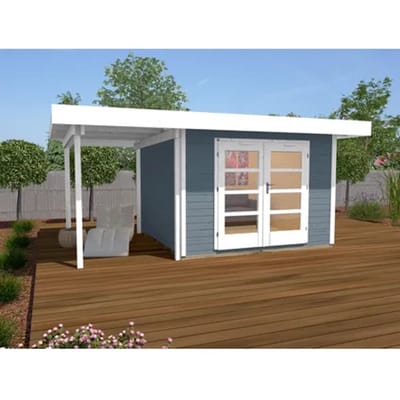 Weka Tuinhuis Met Overkapping 126 Type A Gr1 Grijs 240x500cm