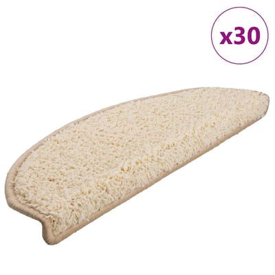 vidaXL - Trapmatten - 30 - st - 65x21x4 - cm - Crème - Halfrond - Groot