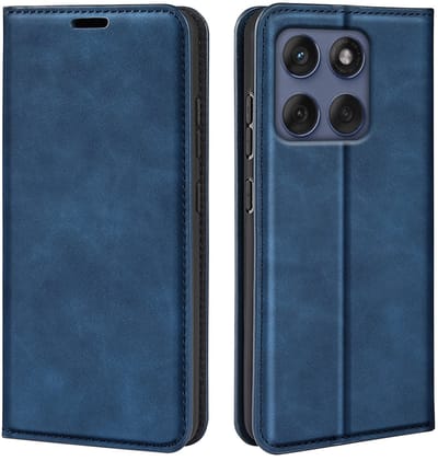 MobyDefend Hoesje - Geschikt voor Motorola Edge 60 / Motorola Edge 60 Fusion - Luxe Wallet Bookcase (Magnetische Sluiting) - Blauw