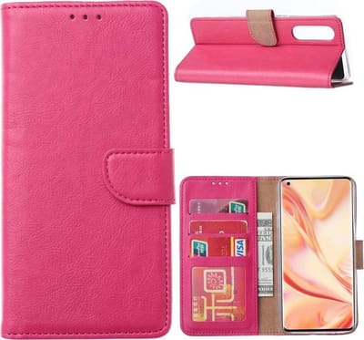 Bookcase Geschikt voor: Oppo Find X2 Neo - Roze - portemonnee hoesje