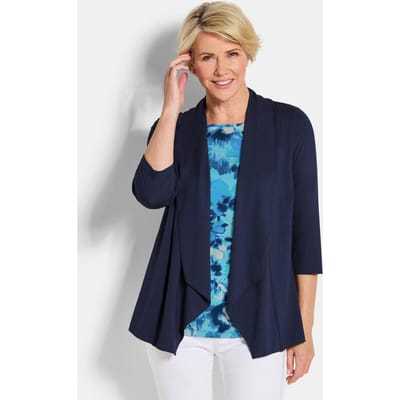 Jersey shirt in 2-in-1-look - marine / gedess. - Gr. 19 van Goldner Fashion