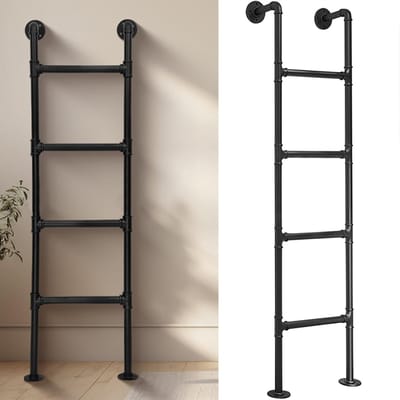 Vaste Zolderladder - Wandladder Loftladder - Veilige Toegang Creëren - Metalen Stevig Frame - 100-300 cm Verstelbaar - Zwart