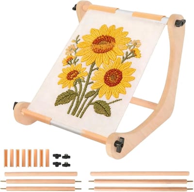 Rechthoekig, Verstelbare Borduurstandaard van Hout, 30cm/40cm Borduurring Set met 8 Antislipklemmen, Embroidery Hoop, Borduurring Hout voor Kunstnijverheid, Borduren, Naaldpunt