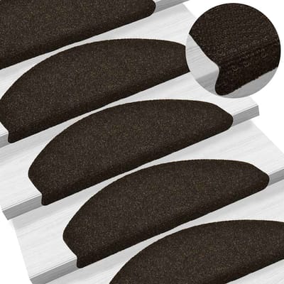 vidaXL - Trapmatten - Zelfklevend - 15 - stuks - 65x21x4 - cm - Donkerbruin