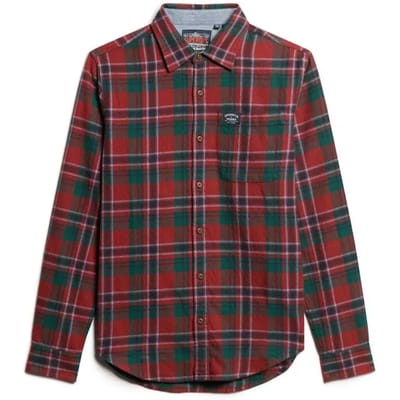 Katoenen geruite overhemd met lange mouwen Superdry