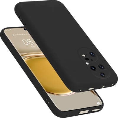 Cadorabo Hoesje geschikt voor Huawei P50 PRO in LIQUID ZWART - Beschermhoes gemaakt van flexibel TPU silicone Case Cover