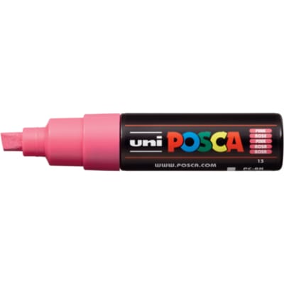 Posca marker met schuine punt schrijfdikte breed roze