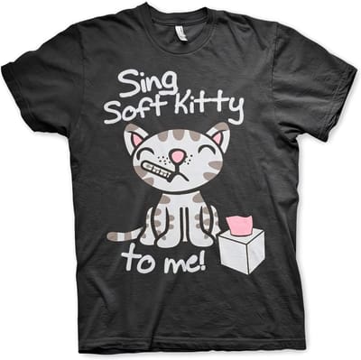 The Big Bang Theory Heren Tshirt -S- Sing Soft Kitty To Me Zwart