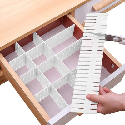 Daity Verstelbare ladeverdelers – DIY-scheidingswanden voor opslag en organisatie – Op maat te maken ontwerp – 20-delige set – 35 x 7 cm – Voor het organiseren van diverse spullen, bestek, cosmetica en kleding