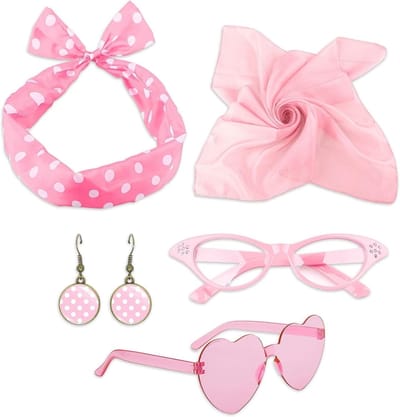 50s Retro Kostuum Accessoire Set met Chiffon voor Rockabilly Feest en Vintage Look