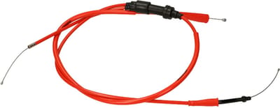 Câble d'accélérateur Doppler pour Moto Derbi 50 Senda Sm X-Treme 2002 à 2005 Rouge fluo / Euro 2 Neuf