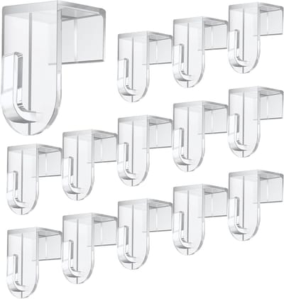 Zware Zelfklevende Haken voor Raamdecoratie - 14 Stuks Transparante Haken voor Muur en Raam, 35 x 17mm, Ideaal voor Thuisgebruik en Organisatie