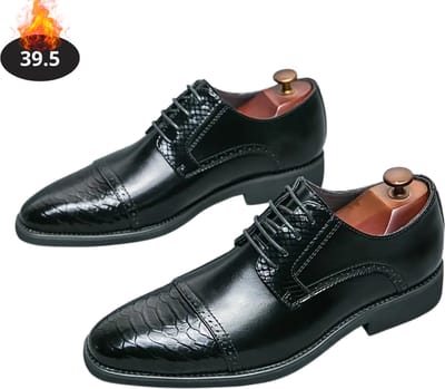 Livano Nette Schoenen Heren - Business Schoenen - Bruiloft - Kantoorschoenen - Met Veters - Zwart - Maat 39.5