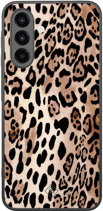 Casimoda® hoesje - Geschikt voor Samsung Galaxy A26 - Luipaard print bruin - Zwart TPU Backcover - Luipaardprint - Zwart