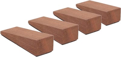 Houten Deurstopper - Deurwig Stabilisator - Deuren Open Houden - Antislip Driehoek - 9 x 7 x 6 cm - Beige