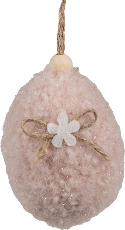 Clayre & Eef Paashanger Ei 7 cm Roze Synthetisch