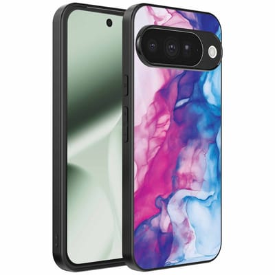 Geschikt voor Google Pixel 10 Telefoonhoesje met Roze Blauw Marmer Opdruk - TPU Backcover Case Rose Blue Marble Design - Smartphonica geschikt voor Google Pixel 10