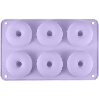 Moule à beignets en Silicone, poêle à pâtisserie, bricolage, fabricant de moules à beignets, moule à gâteau en Silicone antiadhésif pour beignets, Bagels, outils de cuisson de pâtisserie violet