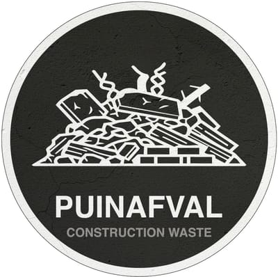 Puinafval bord | Sign Again materiaal | 20 cm
