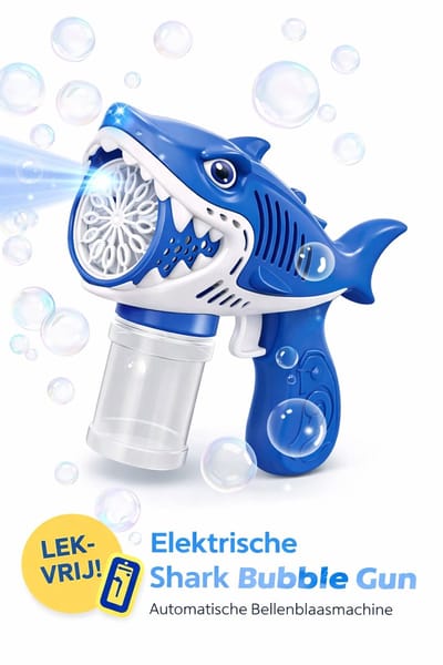 Elektrische Bubble Gun Haaienvorm – Blauw – Automatische Bellenblaasmachine – Bubble Blower voor Kinderen – Buitenspeelgoed 3+