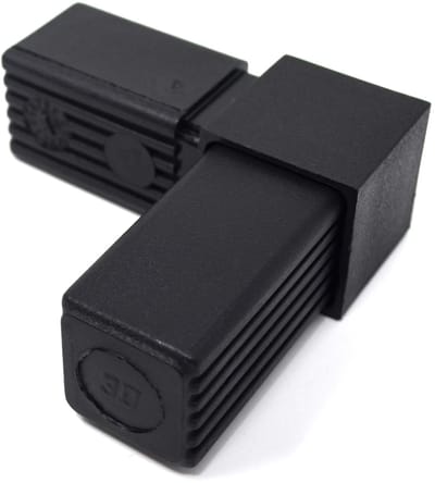 Dailygoody - Connectoren - Buisverbinder 90° - Zwart - Voor vierkante buizen - 5 stuks - Geschikt voor wanddikte 2 mm