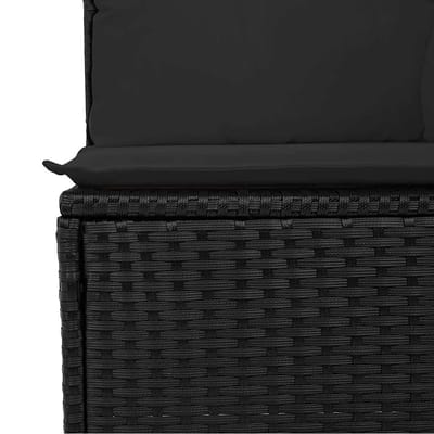vidaXL - Tuinbank - Set - 12 - st - 7-Aantal - zitplaatsen - Zwart - Poly - rattan