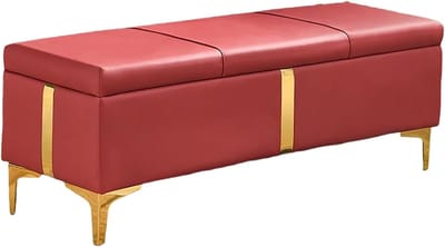 Opbergbank Kunstleer - Gestoffeerde Voetenbank - Woonkamer Hal - Stijlvolle Opbergoplossing - 100x40x45 cm - Kleur 6