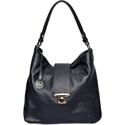 Roberta M Zwart Rundleer Tas