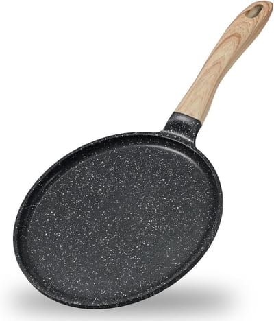 Pannenkoekenpan - Grijs - 28 cm - Antiaanbaklaag met Granieteffect - Voor Crêpes, Galettes en Tortillas