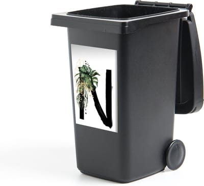 Container sticker Jungle waterverf Letters - CM - Jungle letter N Klikosticker - 40x60 cm - kliko sticker - weerbestendige containersticker