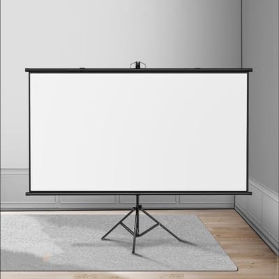 Intrekbaar projectiescherm, HD-bioscoopscherm, draagbaar bioscoopscherm, opvouwbaar, voor binnen en buiten (60 inch (16:9))