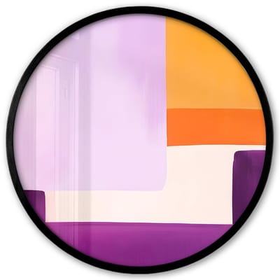 Poster in lijst Rond - Fotolijst 40x40 cm - Posters - Vlakken - Abstract - Rechthoekig - Oranje - Ronde posterlijst zwart - Decoratie - Wanddecoratie woonkamer - Muurdecoratie slaapkamer
