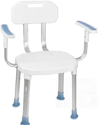 Florixa® Douchestoel Met Armleuning - Douchestoel - Douchekrukje In Hoogte Verstelbaar - Douchestoel Opklapbaar - Douchekruk Met Armleuningen - Wit - 43cm x 34cm x 91cm; 3.4 kg