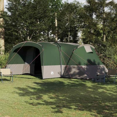 vidaXL - Familietent - voor - 12 - Personen - 12-persoons - Groen - en - Wit