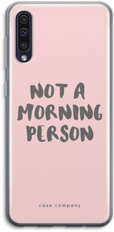 Case Company® - Hoesje geschikt voor Samsung Galaxy A50 hoesje - Morning person - Soft Cover Telefoonhoesje - Bescherming aan alle Kanten en Schermrand