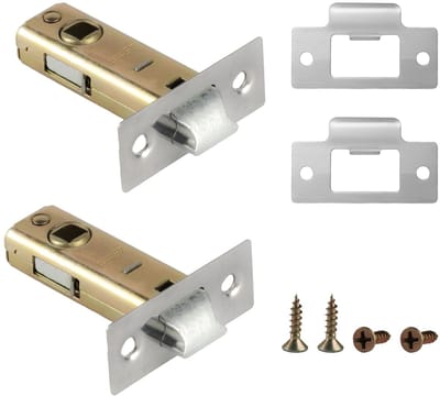 Dailygoods- Insteekslot 45 mm - Buisframeslot - Roestvrij Stalen Slot - Valslot voor Hendelgreep - 2 Stuks - Geruisloos Mechanisme - Deurslot