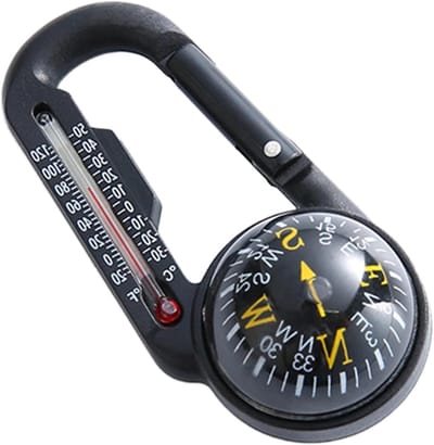 Wandelkompas met Thermometer - Outdoor Kompas Survival Kompas - Oriëntatie Buiten - Waterdicht Kunststof Ontwerp - 3.5x3.1x7.5 cm - Niet gespecificeerd