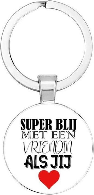 Akyol - Super blij met een vriendin als jij Sleutelhanger - Vriendschap - Vriendin - Vrienden - Leuk kado voor je vriendin om te geven - 2,5 x 2,5 CM